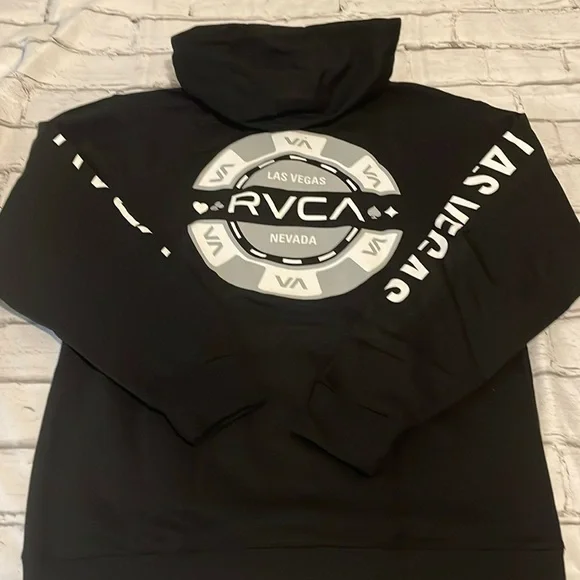 New RVCA Men’s black and white hoodie - Picture 2 of 2